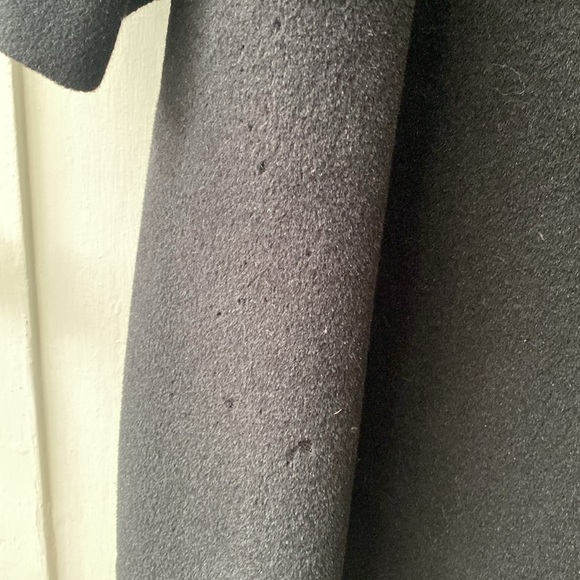 VINTAGE Wool & Fur Collar 50's 60's Black White Swing Coat Medium Union Made - Picture 14 of 14